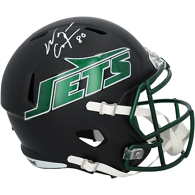 Wayne Chrebet New York Jets Autographed Riddell Black Alternate Speed Replica Helmet