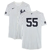Carlos Rodón New York Yankees Game-Used #55 White Pinstripe Nike Jersey vs. Boston Red Sox on June 8, 2025