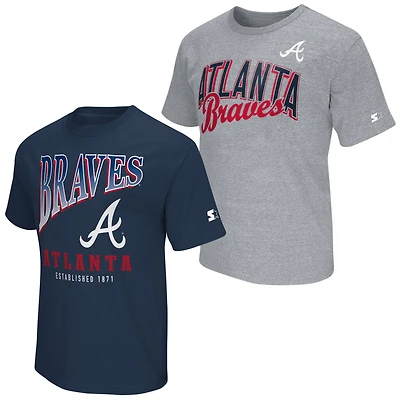 Men's Starter Navy/Heather Gray Atlanta Braves Two-Pack T-Shirt Set