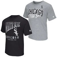 Men's Starter  Black/Heather Gray Chicago White Sox Two-Pack T-Shirt Set
