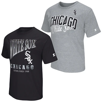 Men's Starter Black/Heather Gray Chicago White Sox Two-Pack T-Shirt Set