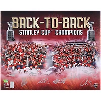 Florida Panthers Autographed 16" x 20" Back-To-Back Stanley Cup Champions Stylized Photograph with Multiple Signatures - Limited Edition of 99