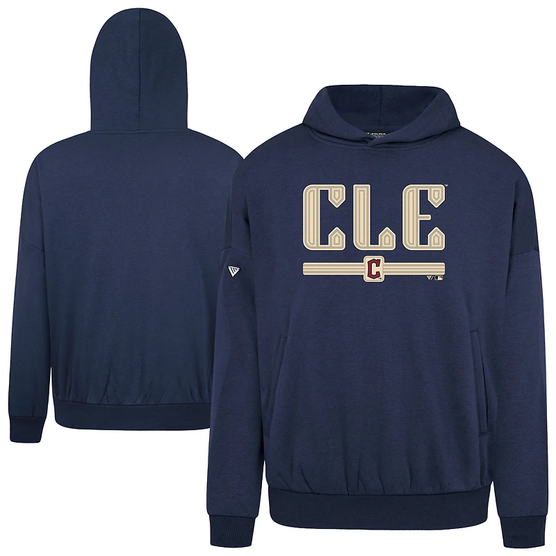 Men's Levelwear  Navy Cleveland Guardians City Connect Contact Back Splash Pullover Hoodie