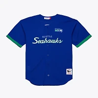 Men's Mitchell & Ness  Royal Seattle Seahawks Head Coach Mesh Full-Button Fashion Jersey
