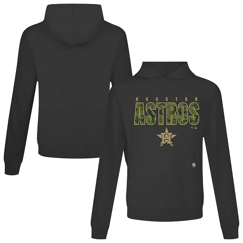 Men's Levelwear Black Houston Astros Relay Protect Pullover Hoodie