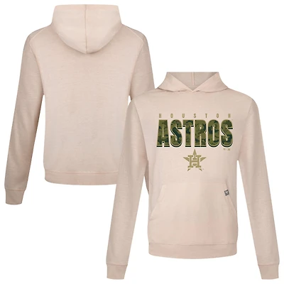 Men's Levelwear  Khaki Houston Astros Relay Protect Pullover Hoodie