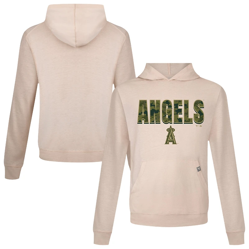 Men's Levelwear  Khaki Los Angeles Angels Relay Protect Pullover Hoodie