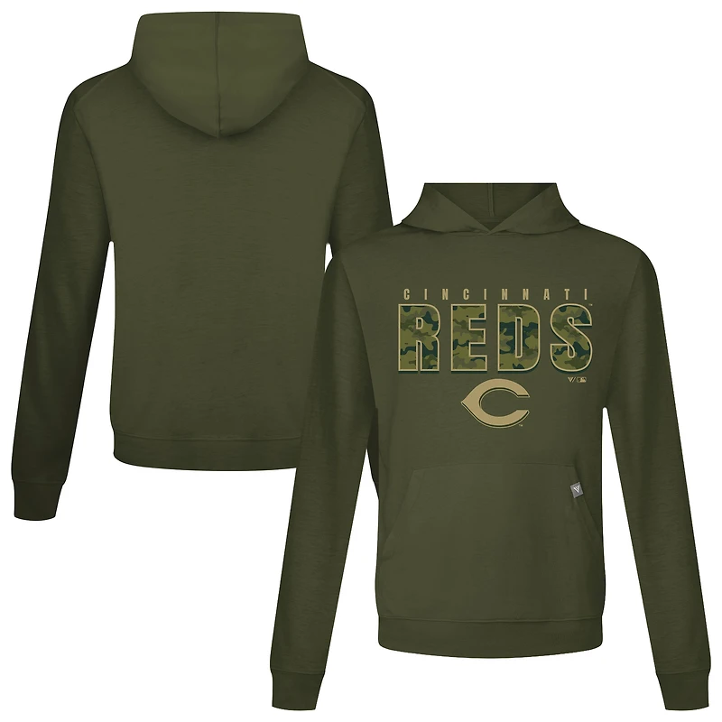 Men's Levelwear  Green Cincinnati Reds Relay Protect Pullover Hoodie