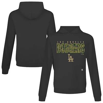 Men's Levelwear  Black Los Angeles Dodgers Relay Protect Pullover Hoodie