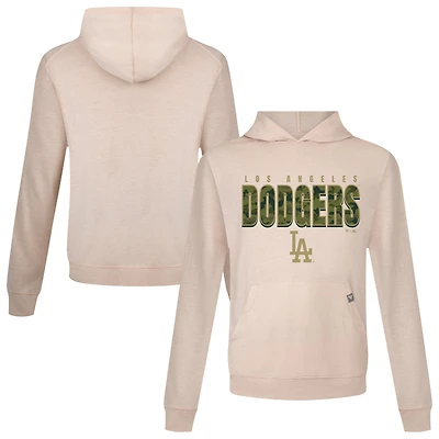 Men's Levelwear  Khaki Los Angeles Dodgers Relay Protect Pullover Hoodie