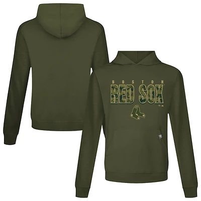 Men's Levelwear  Green Boston Red Sox Relay Protect Pullover Hoodie