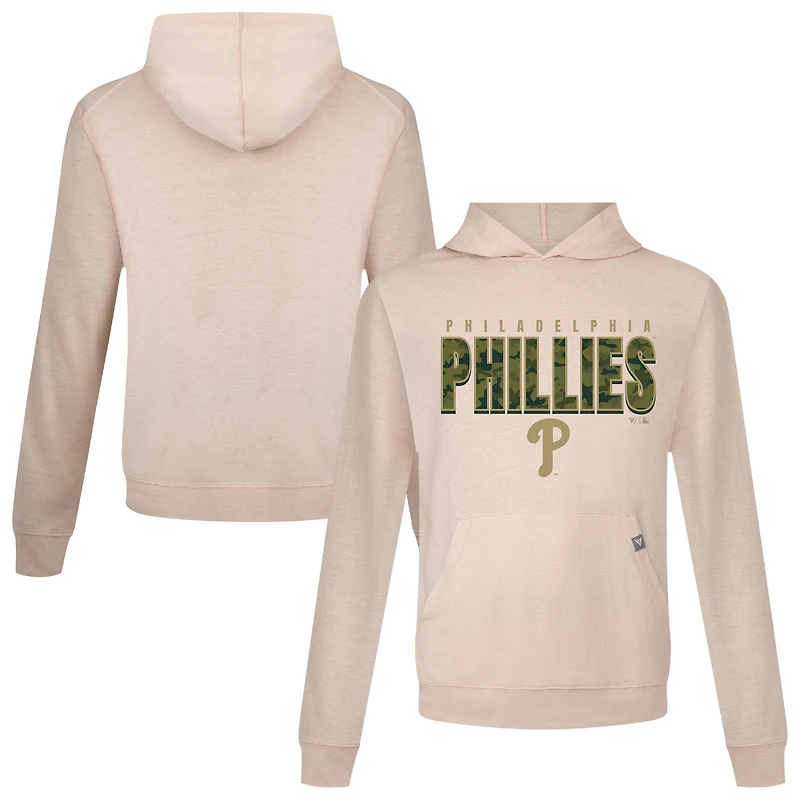Men's Levelwear  Khaki Philadelphia Phillies Relay Protect Pullover Hoodie