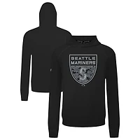 Men's Levelwear  Black Seattle Mariners Mandate Buckler Tri-Blend Pullover Hoodie