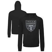 Men's Levelwear  Black Texas Rangers Mandate Buckler Tri-Blend Pullover Hoodie