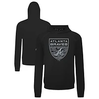 Men's Levelwear  Black Atlanta Braves Mandate Buckler Tri-Blend Pullover Hoodie