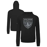 Men's Levelwear  Black Oakland Athletics Mandate Buckler Tri-Blend Pullover Hoodie
