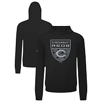 Men's Levelwear  Black Cincinnati Reds Mandate Buckler Tri-Blend Pullover Hoodie