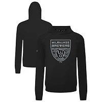 Men's Levelwear  Black Milwaukee Brewers Mandate Buckler Tri-Blend Pullover Hoodie