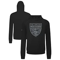 Men's Levelwear  Black Colorado Rockies Mandate Buckler Tri-Blend Pullover Hoodie