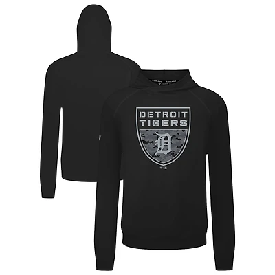 Men's Levelwear  Black Detroit Tigers Mandate Buckler Tri-Blend Pullover Hoodie