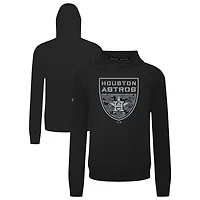 Men's Levelwear  Black Houston Astros Mandate Buckler Tri-Blend Pullover Hoodie