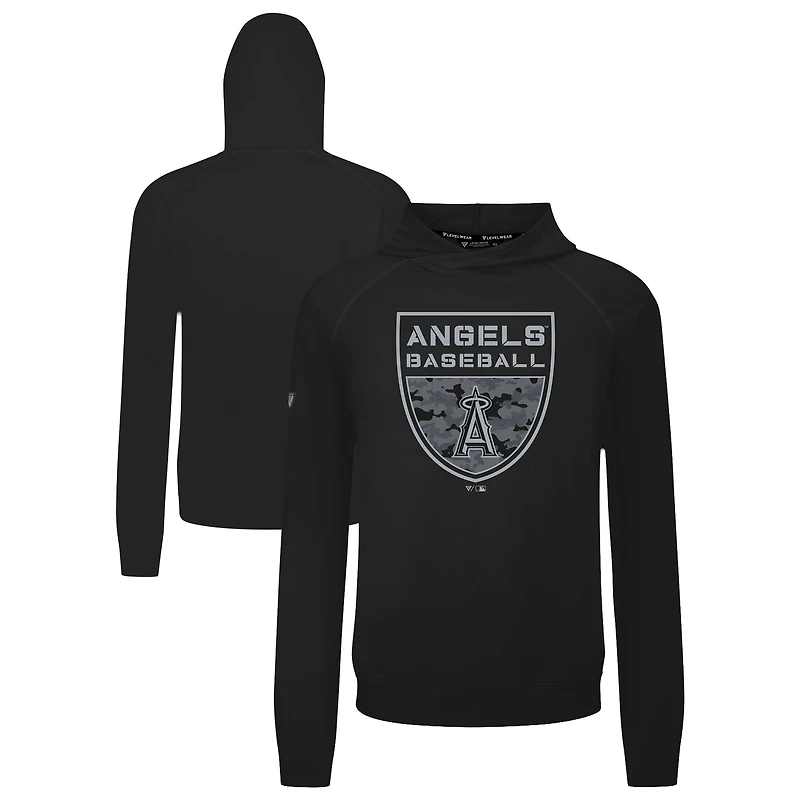 Men's Levelwear  Black Los Angeles Angels Mandate Buckler Tri-Blend Pullover Hoodie