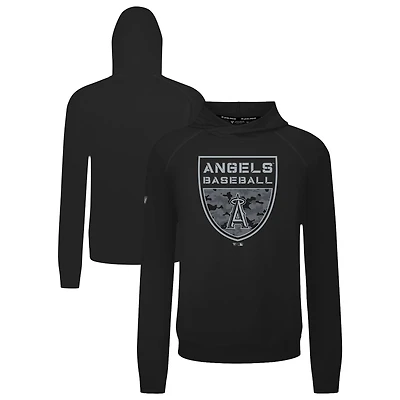 Men's Levelwear  Black Los Angeles Angels Mandate Buckler Tri-Blend Pullover Hoodie