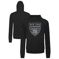 Men's Levelwear  Black New York Yankees Mandate Buckler Tri-Blend Pullover Hoodie