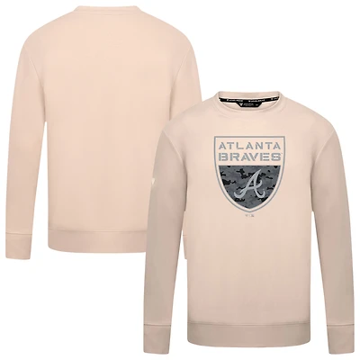 Men's Levelwear  Khaki Atlanta Braves Mandate Buckler Pullover