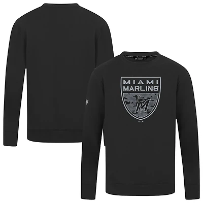 Men's Levelwear  Black Miami Marlins Mandate Buckler Pullover