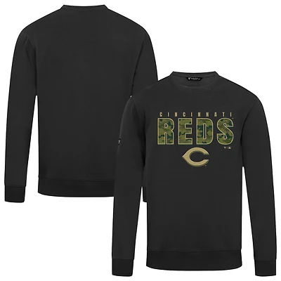 Men's Levelwear  Black Cincinnati Reds Zane Protect Pullover Sweatshirt