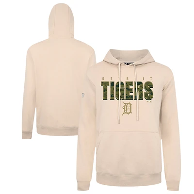 Men's Levelwear  Khaki Detroit Tigers Podium Protect Pullover Hoodie