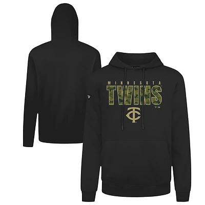 Men's Levelwear  Black Minnesota Twins Podium Protect Pullover Hoodie