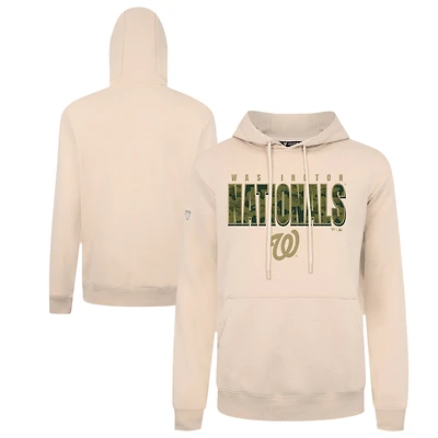 Men's Levelwear  Khaki Washington Nationals Podium Protect Pullover Hoodie