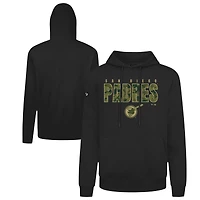 Men's Levelwear  Black San Diego Padres Podium Protect Pullover Hoodie