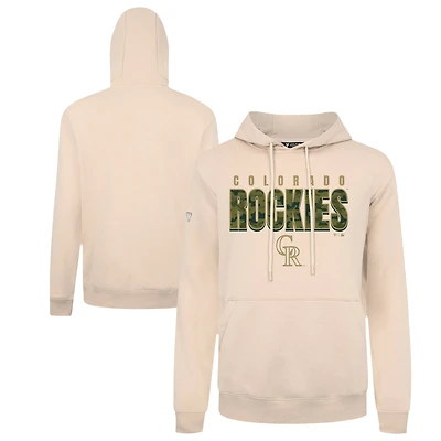 Men's Levelwear  Khaki Colorado Rockies Podium Protect Pullover Hoodie