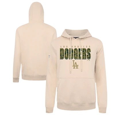 Men's Levelwear  Khaki Los Angeles Dodgers Podium Protect Pullover Hoodie