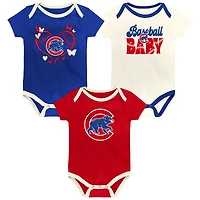 Infant Outerstuff  Chicago Cubs Home Team 3-Pack Bodysuit Set