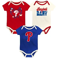 Infant Outerstuff  Philadelphia Phillies Home Team 3-Pack Bodysuit Set