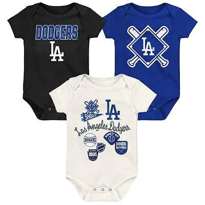 Newborn Outerstuff Los Angeles Dodgers Home Plate 3-Piece Creeper Set