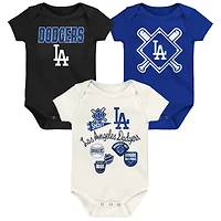 Newborn Outerstuff Los Angeles Dodgers Home Plate 3-Piece Creeper Set