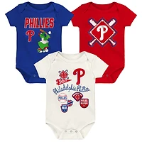 Infant Outerstuff Philadelphia Phillies Home Plate 3-Piece Creeper Set