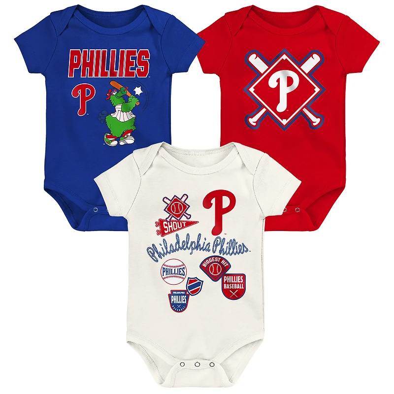 Infant Outerstuff Philadelphia Phillies Home Plate 3-Piece Creeper Set