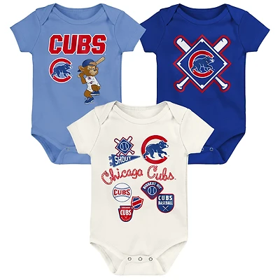 Infant Outerstuff Chicago Cubs Home Plate 3-Piece Bodysuit Set