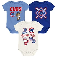 Infant Outerstuff Chicago Cubs Home Plate 3-Piece Bodysuit Set