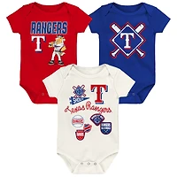 Infant Outerstuff Texas Rangers Home Plate 3-Piece Creeper Set