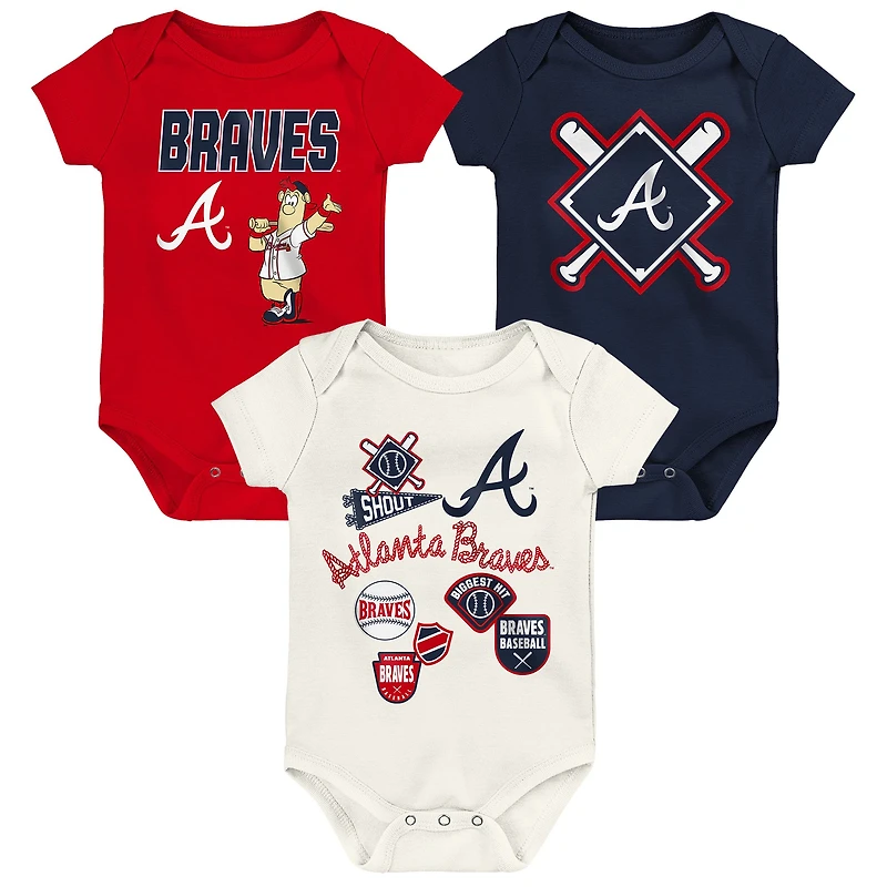 Infant Outerstuff Atlanta Braves Home Plate 3-Piece Bodysuit Set