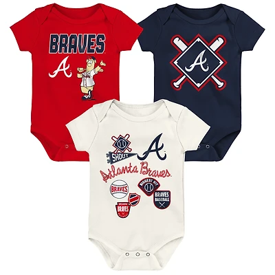 Infant Outerstuff Atlanta Braves Home Plate 3-Piece Bodysuit Set