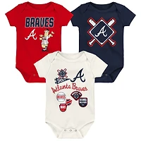 Infant Outerstuff Atlanta Braves Home Plate 3-Piece Bodysuit Set