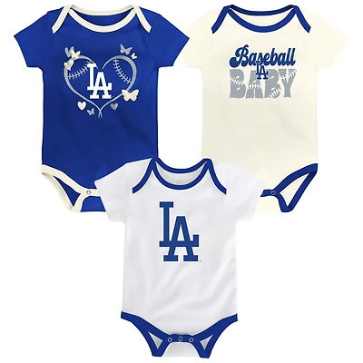 Infant Outerstuff  Los Angeles Dodgers Home Team 3-Pack Bodysuit Set